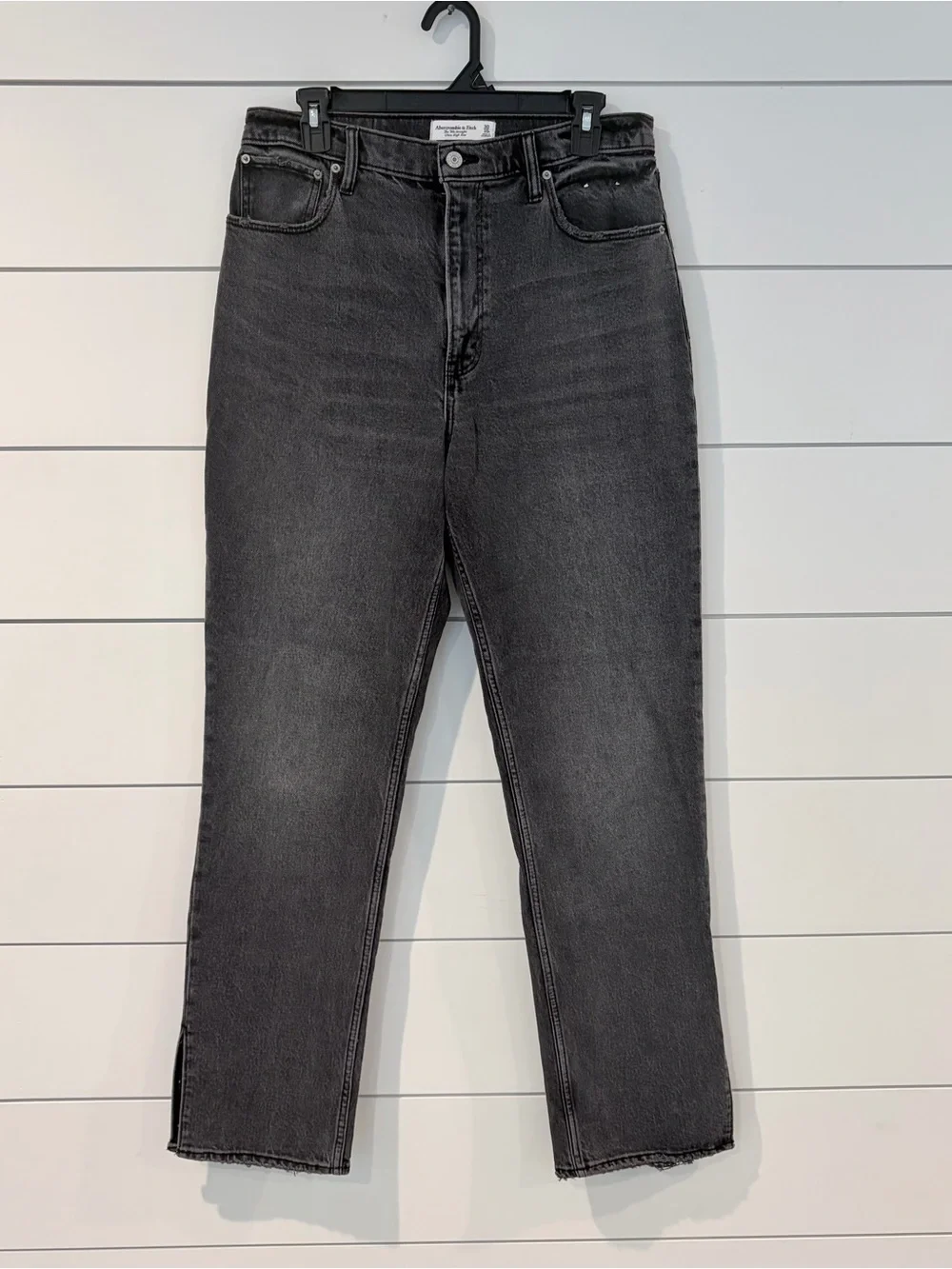 Abercrombie 90s Straight Ultra High Rise Gray Jeans Grunge Y2K 30 Charcoal - Picture 1 of 14